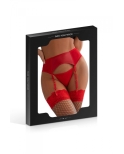 Porte-jarretelles wetlook avec string rouge