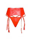 Porte-jarretelles wetlook avec string rouge