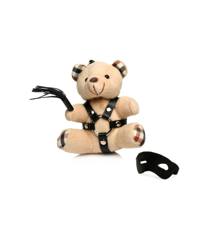 Porte-clés Teddy Bear BDSM avec martinet