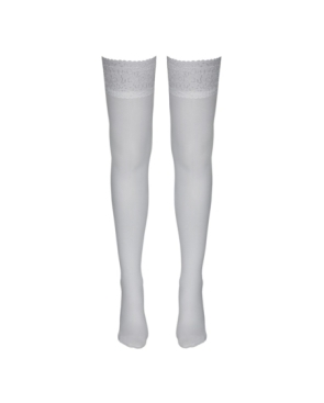 Bas autofixants blanc - Cotelli Legwear