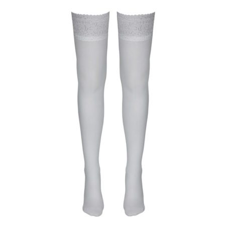 Bas autofixants blanc - Cotelli Legwear