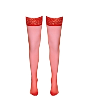 Bas autofixants rouge - Cotelli Legwear