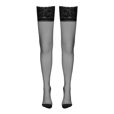 Bas autofixants couture noir 1 - Cotelli Legwear