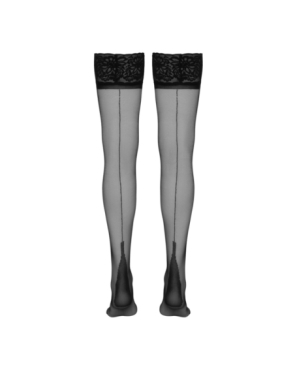 Bas autofixants couture noir 1 - Cotelli Legwear