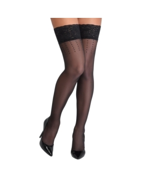 Bas autofixants noir Hold up 2 - Cotelli Legwear