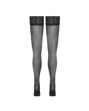 Bas autofixants noir Hold up 2 - Cotelli Legwear