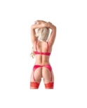 Ensemble lingerie 3 pièces ouvert rouge - Cottelli Lingerie