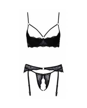 Ensemble lingerie ouverte noir - Cotelli Lingerie