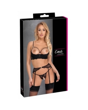 Ensemble lingerie ouverte noir - Cotelli Lingerie