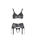 Ensemble coquin ouvert 3 pièces gris - Cottelli Lingerie