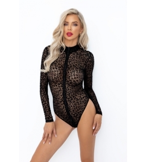 Body zippé tulle léopard F287