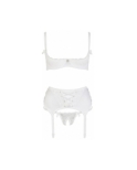 Ensemble lingerie 3 pièces ouvert blanc - Cottelli Lingerie