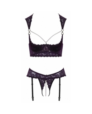 Ensemble lingerie ouverte violet - Cotelli Lingerie