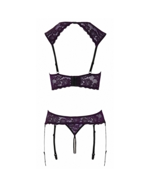 Ensemble lingerie ouverte violet - Cotelli Lingerie