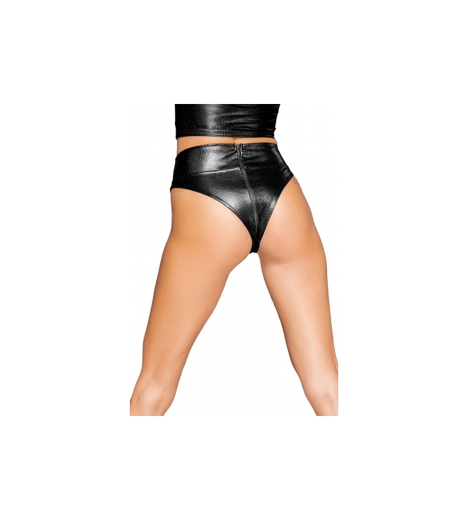 Culotte tanga zippée snake wetlook F276