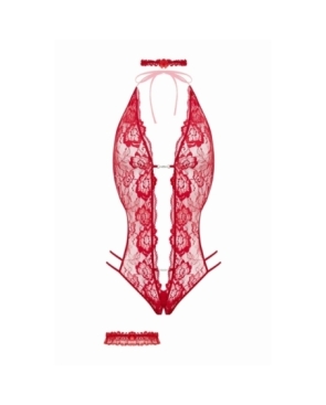 Ensemble body ouvert Renee rouge - Christine