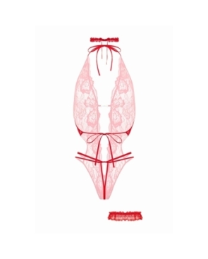 Ensemble body ouvert Renee rouge - Christine