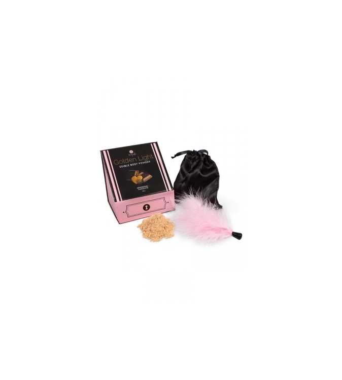 Kit poudre comestible chocolat aphrodisiaque et plumeau - Secret Play