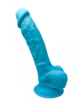 Gode double densité bleu 17,5 cm - SilexD