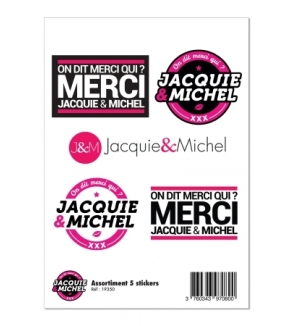 Assortiment 5 stickers J&M