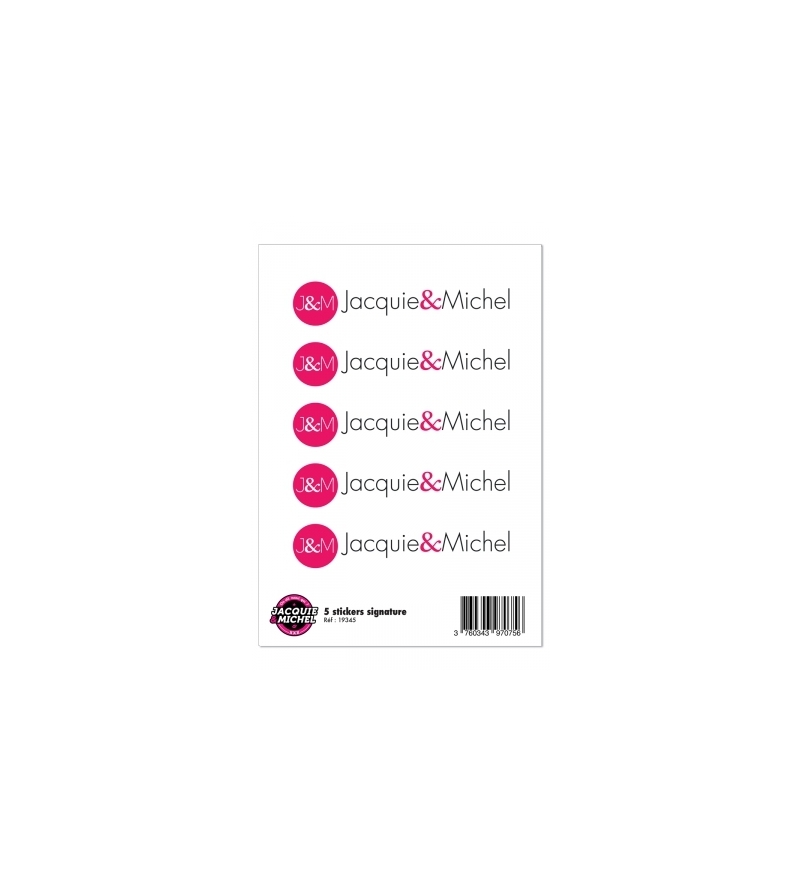 5 stickers Jacquie et Michel signature