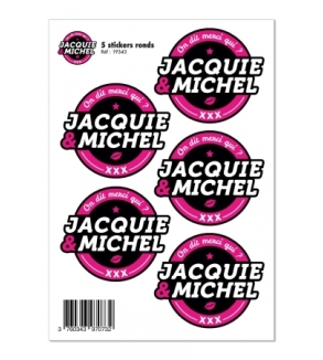 5 stickers J&M noir logo rond