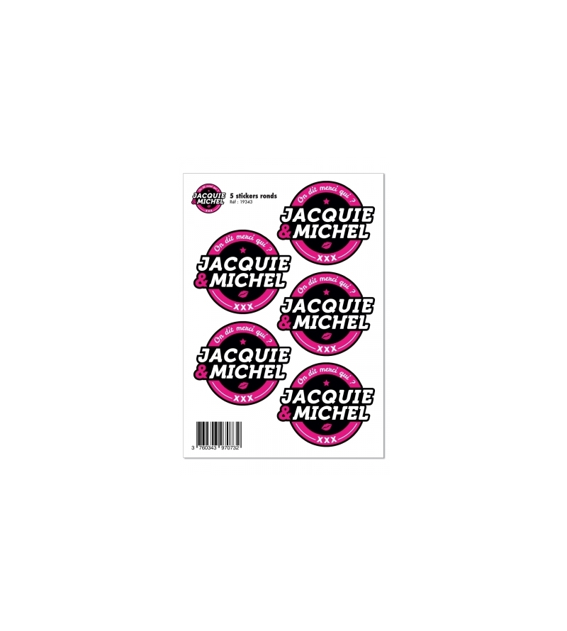 5 stickers J&M noir logo rond