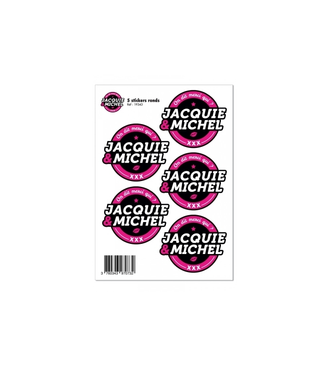 5 stickers J&M noir logo rond