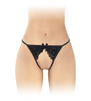 String ficelle ouvert Sandra noir - Fashion Secret