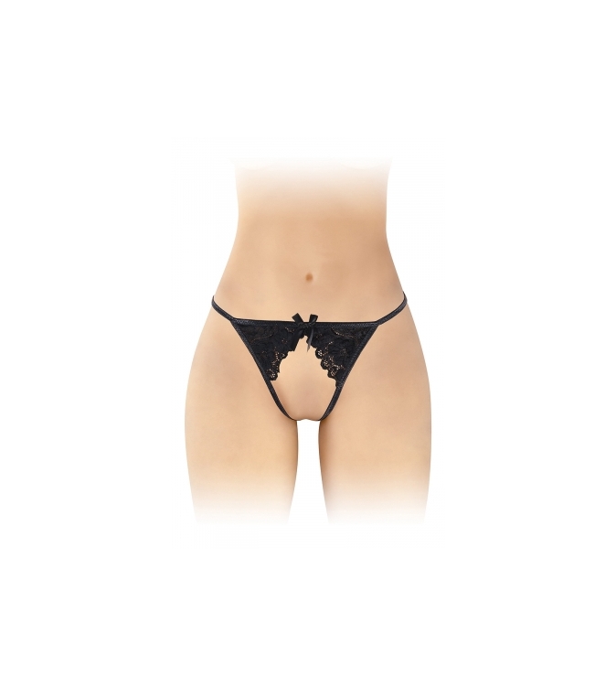 String ficelle ouvert Sandra noir - Fashion Secret