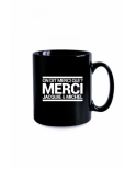 Mug noir J&M - On dit merci qui ?