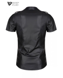 Chemise manches courtes wetlook noire Luca - Regnes