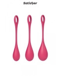 Kit d'entrainement pelvien Yoni Power 1 Rouge - Satisfyer