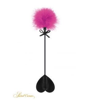 Tapette coeur avec pompon fuchsia - Sweet Caress