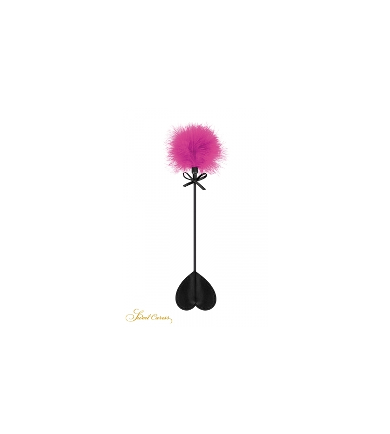 Tapette coeur avec pompon fuchsia - Sweet Caress