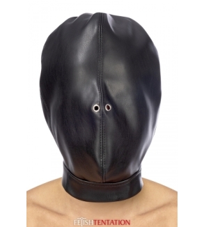 Cagoule BDSM fermée simili cuir - Fetish Tentation