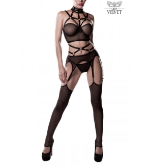 Set sexy fetish harnais et voile - Grey Velvet