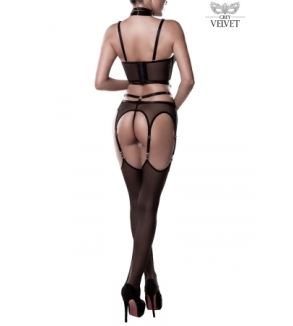 Set sexy fetish harnais et voile - Grey Velvet