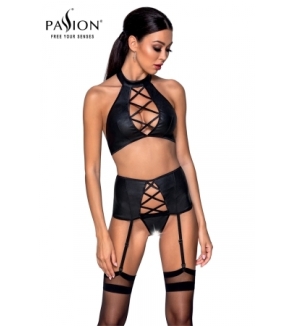 Ensemble sexy faux cuir Nancy - Passion