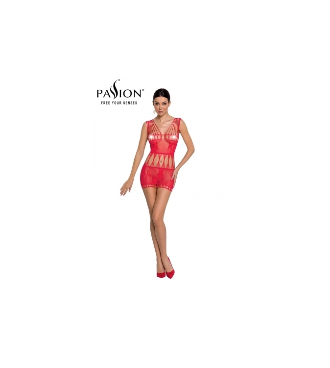 Robe nue résille BS090 - Rouge