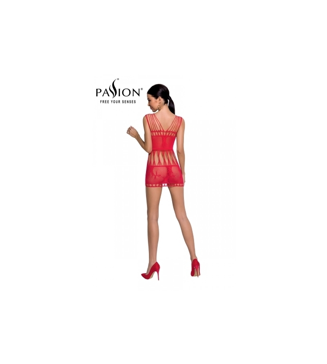 Robe nue résille BS090 - Rouge