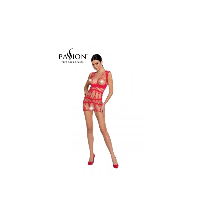 Robe nue résille BS089 - Rouge