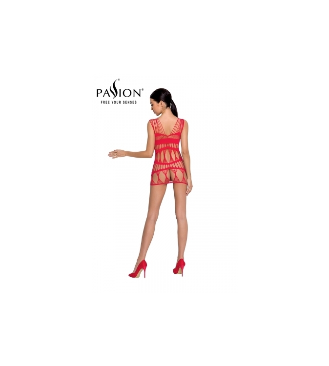 Robe nue résille BS089 - Rouge