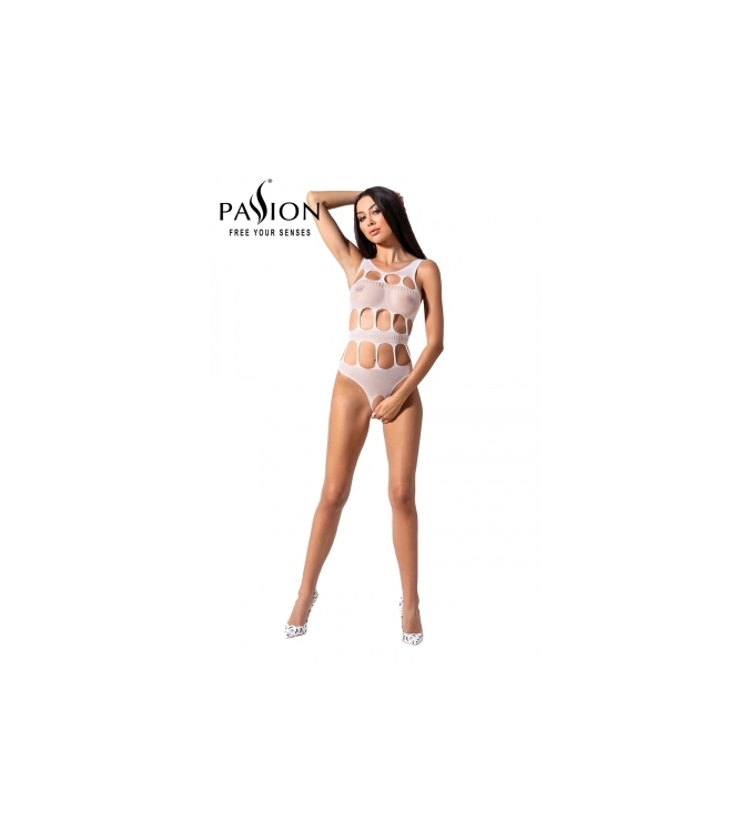 Body ouvert résille BS083 - Blanc