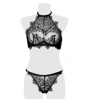 Ensemble bustier et string dentelle - Grey Velvet