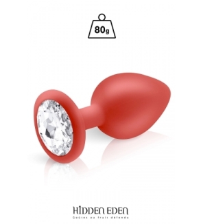 Plug bijou silicone rouge L - Hidden Eden