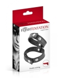 Double cockring simili cuir - Fetish Tentation