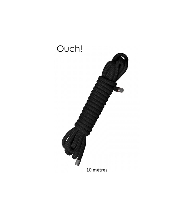 Corde de bondage Japonais 10m noire - Ouch