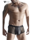 Boxer noir wetlook et mesh - Regnes