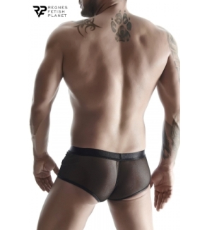 Boxer noir wetlook et mesh - Regnes